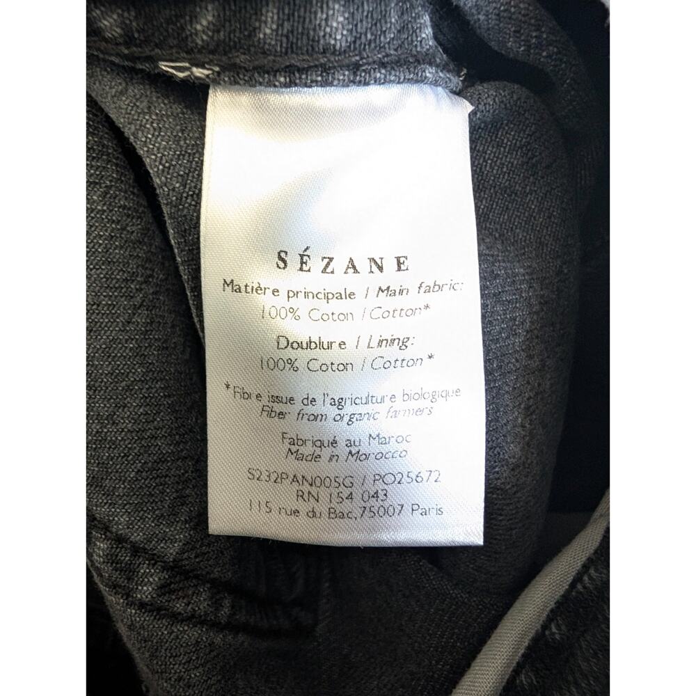 NWT Sézane Le Crop Jeans Womens 34 Dark Gray Denim Stretch Relaxed Fit Wide Leg - Picture 5 of 7